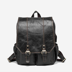 Cool Mens Leather 14inch Laptop Backpack Travel Backpacks Leather School Backpack for Men