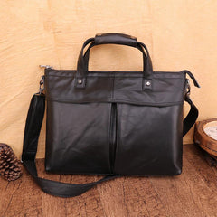 Vintage Fashion Leather Mens 13inch Briefcase Laptop Shoulder Bag Business Bag Handbag For Men - imessengerbags