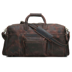 Cool Vintage Coffee Black Leather Mens Overnight Bags Travel Bags Weekender Bags For Men - imessengerbags