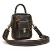 Cool Black Coffee Leather Men Vintage Mini Handbag Small Shoulder Bags Messenger Bag For Men