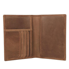 Slim RFID Men's Leather Bifold Passport Wallet Travel Wallet Ticket Wallet For Men - imessengerbags