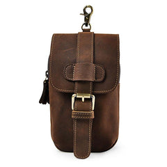Small Mens Leather Belt Pouch Holsters Belt Case Cell Phone Waist Pouch for Men