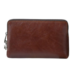 Cool Leather Mens Brown Business Clutch Bag Black Long Wallet For Men - imessengerbags