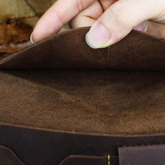 Handmade Leather Mens Cool Travel Long Wallet Card Holder Card Slim Clutch Wallets for Men - imessengerbags