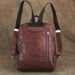 Vintage Leather Men's Backpack 13'' Laptop Backpack School Backpack For Men - imessengerbags