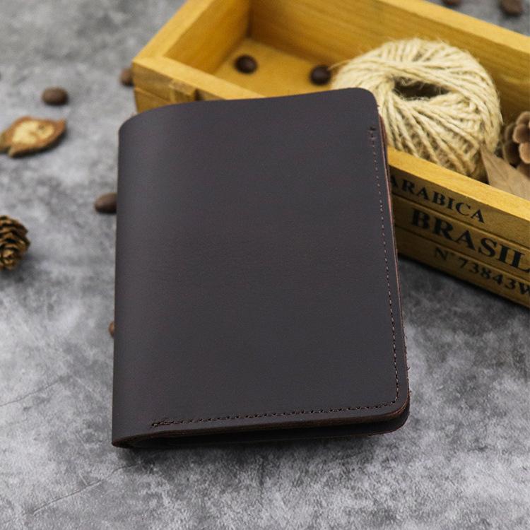 Cool Leather Mens Small Vertical Bifold Wallet billfold Wallet Horizontal Front Pocket Wallets for Men