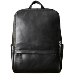 Genuine Leather Mens Cool Backpack Sling Bag Large Black Travel Bag Hiking Bag for men