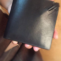 Handmade Leather Mens Cool billfold Leather Wallet Men Slim Wallet Bifold for Men - imessengerbags