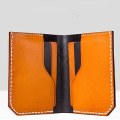 Handmade Mens Cool billfold Leather Wallet Men Small Slim Wallets Bifold for Men - imessengerbags
