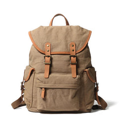 Cute Canvas Womens Mens Classic 14‘’ Green Computer Backpack White Women's School Backpack Travel Backpack for Men - imessengerbags