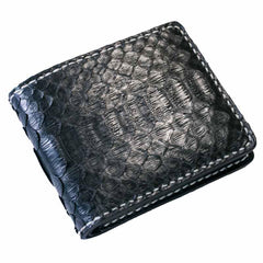 Handmade Leather Boa Skin Mens billfold Wallet Cool Leather Wallet Slim Wallet for Men - imessengerbags