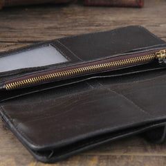 Handmade Leather Mens Cool Wallet Long Leather Wallet Phone Wallet for Men - imessengerbags