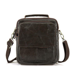 Cool Leather Mens Small Side Bag Messenger Bag Shoulder Bags for Men - imessengerbags