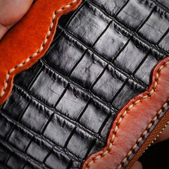 Handmade Leather Mens Chain Biker Wallet Cool Leather Wallet Long Clutch Wallets for Men - imessengerbags