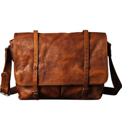 Genuine Leather Mens Cool Messenger Bag Shoulder Bag Chest Bag Bike Bag Cycling Bag for men