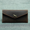 Vintage Mens Leather Long Wallet Envelope Long Wallet Phone Clutch Wallet For Men