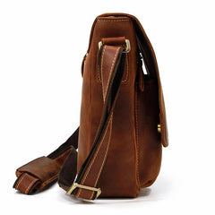 Cool Coffee LEATHER MENS 10 inches Vertical iPAD BAG COURIER BAG Brown MESSENGER BAG FOR MEN