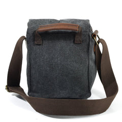 Cool Waxed Canvas Leather Mens Casual Waterproof Small Side Bag SLR Camera Bag Side Bag For Men - imessengerbags