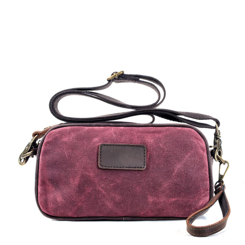 Cool Canvas Mens Green Clutch Bag Mini Side Bag Gray Small Messenger Bag For Men - imessengerbags