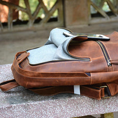 Vintage Leather Men's 13inch Computer Backpack Travel Backpack For Men - imessengerbags