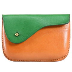 Handmade Leather Mens Cool Coin Change Leather Wallet Men Small Wallets Card for Men - imessengerbags