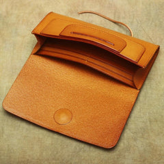 Cool Handmade Leather Men's Envelope Long Wallet Vintage Long Wallet For Men - imessengerbags