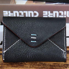 Handmade Mens Cool Short Leather Wallet Men Small Card Slim Wallets Bifold for Men