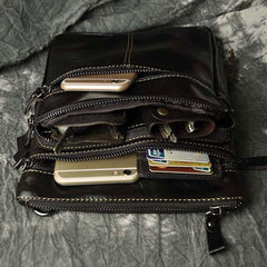 Mens Leather Small Side Bag Messenger Bag Courier bag for Men - imessengerbags