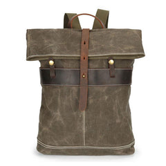 Waxed Canvas Mens Cool Backpacks Canvas Travel Backpack Canvas School Backpack for Men - imessengerbags