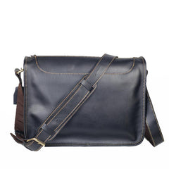 Handmade Dark Coffee Leather Mens 10 inches Courier Bag Brown Messenger Bags Dark Brown Postman Bags For Men - imessengerbags