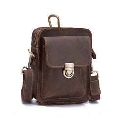 Simple Retro Leather Mens Tablet Messenger Bag Small Side Bag Messenger Bag For Men