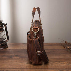 Cool Leather Mens Small Briefcase Handbag Business Handbag Shoulder Bag For Men - imessengerbags
