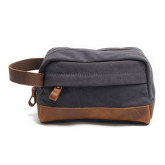 Cool Canvas Leather Mens Zipper Wristlet Bags Vintage Clutch Zipper Bags for Men