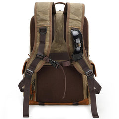 CANVAS WATERPROOF 15‘’ MENS LARGE NIKON CAMERA BACKPACK CANON CAMERA BAG DSLR CAMERA BAG FOR MEN - imessengerbags