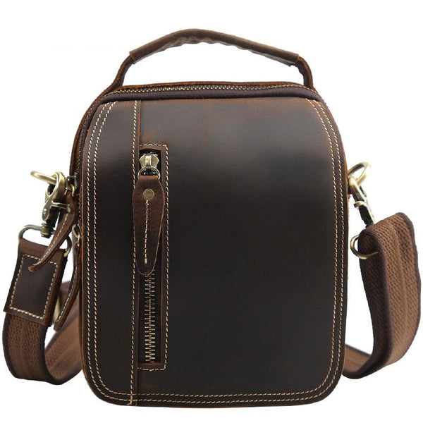 Cool Leather Vintage Small Side Bags Waist Bag Belt Pouch Small Shoulder Bags For Men