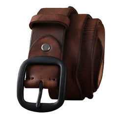Handmade Genuine Leather Punk Rock Biker Trucker Mens Belt Men Black Coffee Belt for Men - imessengerbags