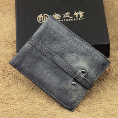 Handmade Mens Cool billfold Leather Wallet Men Small Slim Wallets Bifold for Men - imessengerbags