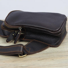 Black Coffee Leather Mens Sling Bag Sling Shoulder Bag Sling On Shoulder Backpack for men - imessengerbags