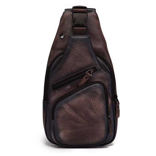 Cool Leather Chest Bag Sling Bag Sling Crossbody Bag Sling Travel Bags Sling Hiking Bag For Men - imessengerbags