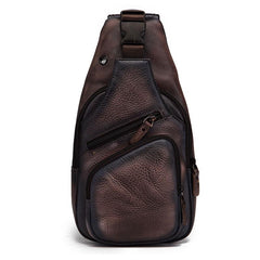 Cool Leather Chest Bag Sling Bag Sling Crossbody Bag Sling Travel Bags Sling Hiking Bag For Men - imessengerbags