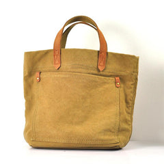 Simple Leather Canvas Womens Mens Small Tote Shoulder Bag Messenger Bag Canvas Handbag For Men Women - imessengerbags