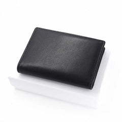 Leather Black Coffee Mens Small Card Wallet Coin Wallet Front Pocket Wallet for Men