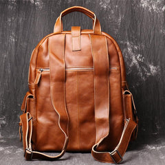 Cool Leather Mens 15inch Computer Bag Satchel Backpacks Travel Backpack Backpack for Men - imessengerbags