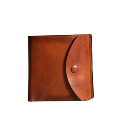 Handmade Genuine Leather Mens Cool Slim Leather Wallet Men Small Wallets Bifold for Men - imessengerbags
