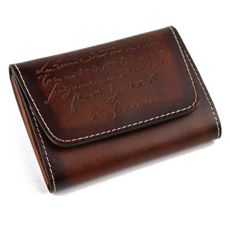Vintage Brown Leather Men's Small Wallet Black billfold Card Wallet For Men - imessengerbags