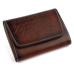 Vintage Brown Leather Men's Small Wallet Black billfold Card Wallet For Men - imessengerbags