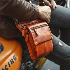 Cool Leather Men's Belt Pouch Waist Bag Small Side Bag Drop Leg Bag For Men - imessengerbags