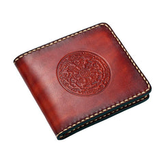 Handmade Leather Tooled Mens billfold Wallet Cool Leather Wallet Slim Wallet for Men - imessengerbags