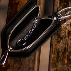 Handmade Leather Biker Mens Cool Car Key Wallet Coin Wallet Pouch Car KeyChain for Men - imessengerbags