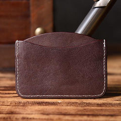 Handmade Mens Cool billfold Leather Wallet Men Small Card Slim Wallets Bifold for Men - imessengerbags
